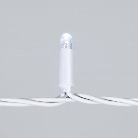 Гирлянда Нить 10м белая 24В, 100 LED, провод серый каучук 2,3мм, IP65 Laitcom ECO100-5-1W