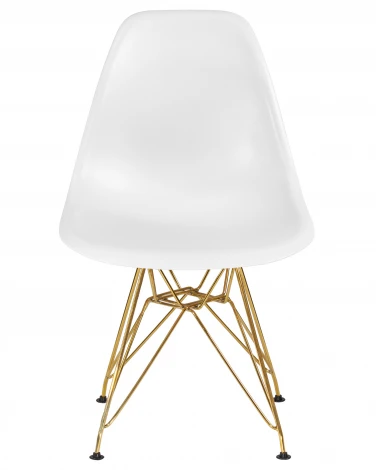 Стул обеденный DSR (ножки золотые, цвет белый (W-02))