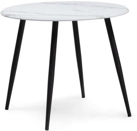 Деревянный стол Notta Абилин 90х76 мрамор белый / черный матовый 517037
