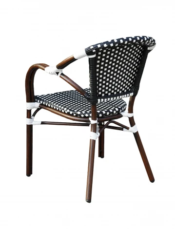 "Кабри" обеденная группа плетеная на 4 персоны, цвет черно-белый 4SIS ZF3100T-5-SET Black