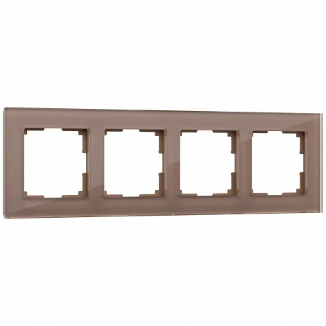 Рамка на 4 поста Favorit (латте, стекло) Werkel W0041142 (a058821)