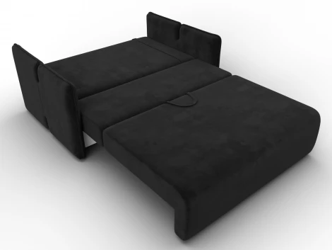 Диван прямой Лига-117 (ЛДСП,Брус,Фанера,Велюр/Черный) Лига Диванов 137014