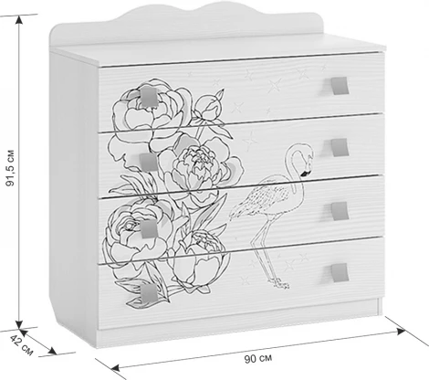 Фэнтези Комод, цвет белый рамух Mebelson (арт.MDF-06.1747)