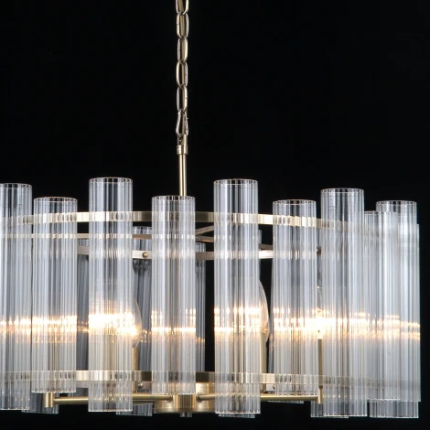 Подвесная люстра ILLUMICO IL0686-6PSQ-24 AB LYRA (220V, хрусталь, на цепи)