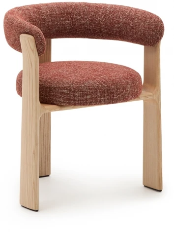 Granite Стул на 3 ножках из терракотового шенилла и массива ясеня в натуральной отделке La Forma (ex Julia Grup) арт.207761