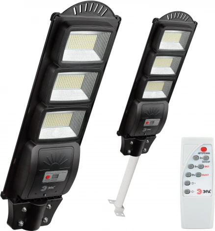 Уличный консольный светильник светодиодный на солнечных батареях с пультом и датчиком движения ЭРА ERAKSS60-02 (IP65)