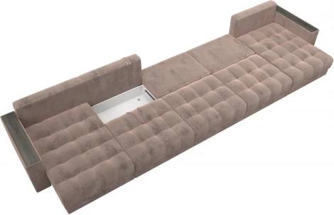 Диван П-образный с декором Лига-049 НПБ Мегалонг Лига Диванов (Велюр) арт.128540