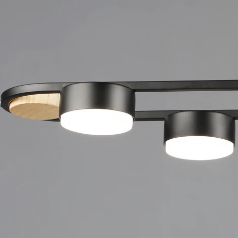 Потолочная люстра на штанге Reluce 02760-0.3-06 BK+WOOD GX53