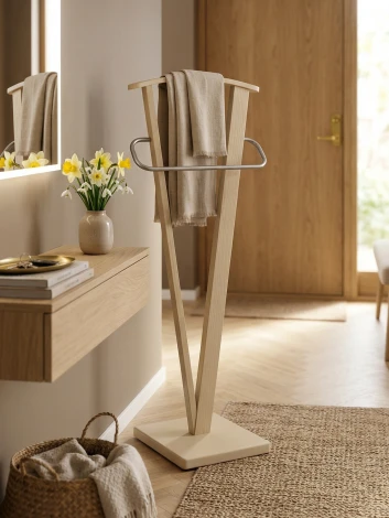 Вешалка костюмная ГАЛАНТ 344 металлик/слоновая кость Mebelik 009947