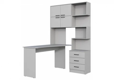 Компьютерный стол Эльброни левый шиншилла серая 664908