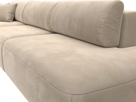 Диван угловой Лига-036 НПБ Модерн Лонг левый угол (Бежевый/Велюр) Лига Диванов арт.121424L