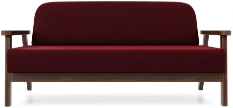 Диван Arsko прямой Флори М орех велюр бордовый