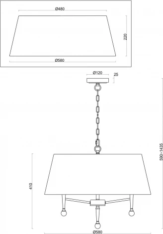 Подвесная люстра Freya Rosemary FR5190PL-05BS1 (220V, на цепи)