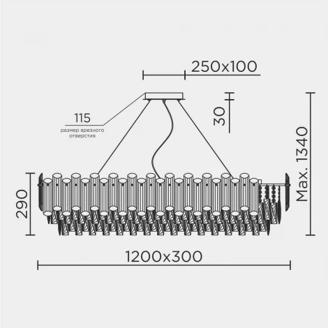 Подвесная люстра хрустальная Modelux ML.7088.1200L CR