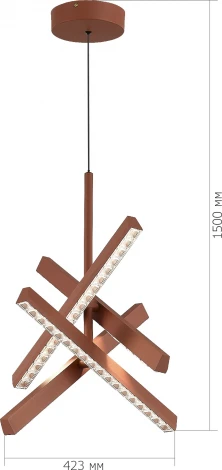 Подвесной светильник ST Luce SL1018 SL1018.613.04 терракотовый/прозрачный LED 4*43W 4000K (220V, на проводе)