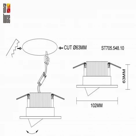 Встраиваемый точечный светильник ST Luce St705 ST705.548.10 (LED, 220V, круглые)