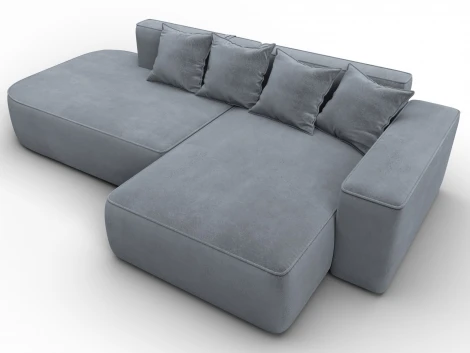 Диван угловой Лига-065 угол правый (ДСП/Пластик/Велюр/Серый) Лига Диванов 129809