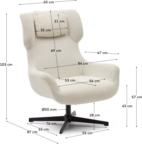 Кресло La Forma (ex Julia Grup) Zalina (Белый/ Фанера)