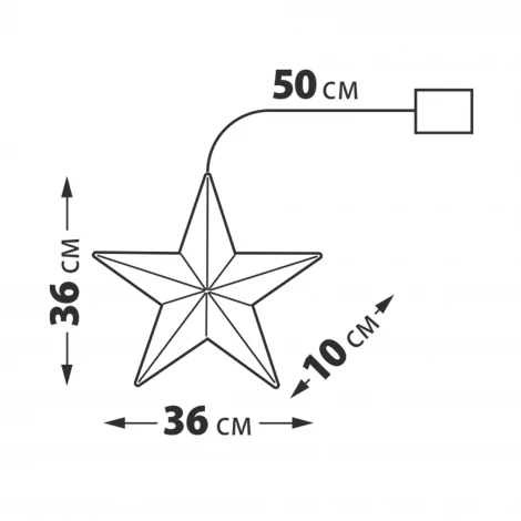 Светильник декоративный «Звезда», на батарейках 3AA (не в/к). 100 светодиодов, цвет корпуса радужный Uniel ULD-R505 3АА STAR