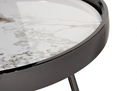 47ED-28020 Стол журнальный белый/черный хром 50*50*55см Garda Decor