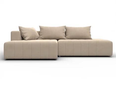 Диван угловой Лига-103 НПБ угол левый (ДСП,Брус,Фанера,Велюр/Бежевый) Лига Диванов 134814L