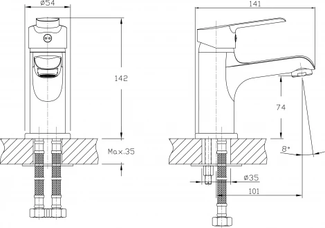 Смеситель Rush Victoria VI7135-11 для раковины