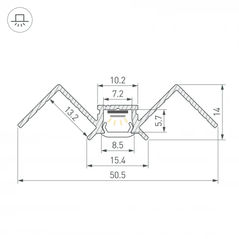 Профиль PIK-F-HIDE-INT-3000 (Arlight, Алюминий) 063386