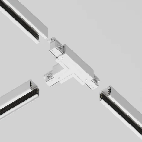 Коннектор Т-образный левый Trinity белый (трехфазный) Maytoni Technical TRA005CT-31W-L (220V)