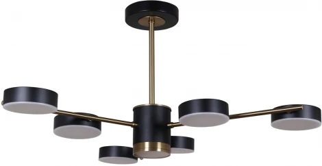 Потолочная люстра светодиодная на штанге с регулировкой цветовой температуры Reluce 06369-0.3-06 COP+BK (220V)