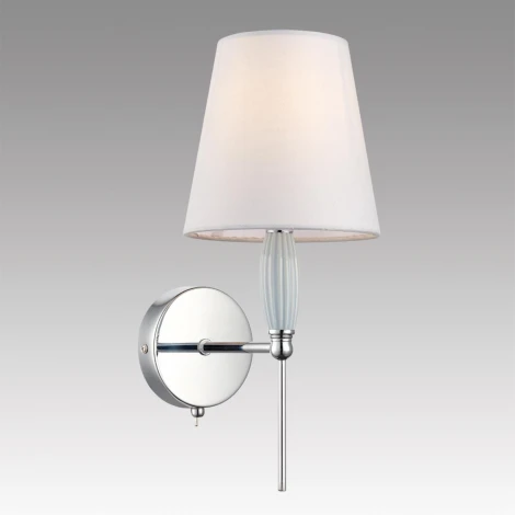 Бра с выключателем Lumion Karmen 8279/1W хром/серый, металл/керамика/текстиль Е14 1*40W 220V