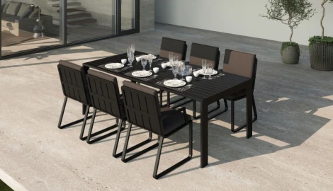 Обеденная группа Gardenini Malia (Алюминий,Ткань/Темно-серый,Антрацит) DMLA.010522.C1