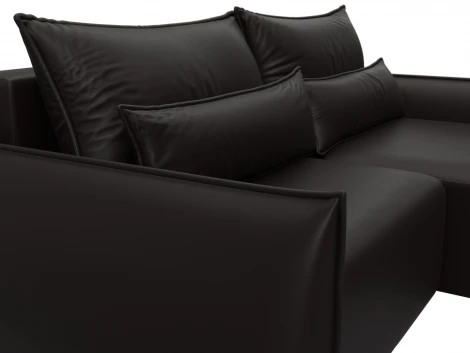 Диван угловой Лига-051 НПБ угол универсальный (ЛДСП,Брус,Фанера/Пластик/Экокожа/Коричневый) Лига Диванов 129887