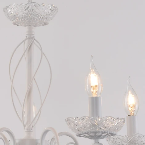 Подвесная люстра Reluce 04207-0.4-05 WH (220V, подвески, на цепи, подсвечник, свеча)