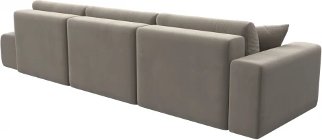 Диван прямой Лига-036 НПБ Модерн Лонг подлокотник слева (Бежевый/Микровельвет) Лига Диванов арт.121347L