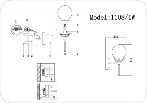 Бра J-Light Franky 1108/1W