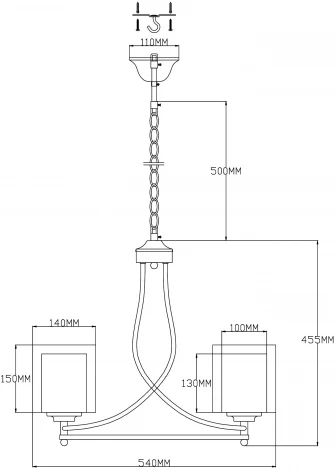 Подвесная люстра Moderli Maximilian V2521-3P (220V, на цепи)