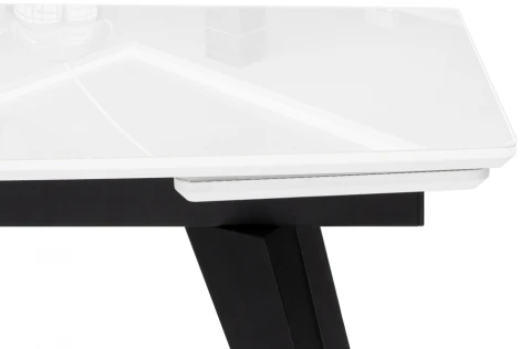 Стол стеклянный Элис 140(200)х80 белый / черный 516554 Woodville