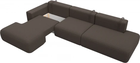 Диван угловой Лига-036 НПБ Модерн Лонг левый угол Лига Диванов (Рогожка) арт.124694L