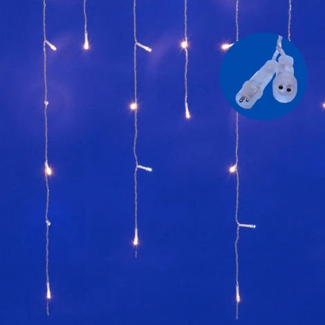 Бахрома светодиодная с эффектом мерцания, 25м. соединяемая, 440 светодиодов, теплый белый и белый свет Uniel ULD-B25006-440/TTK WARMWHITE-WHITE IP44