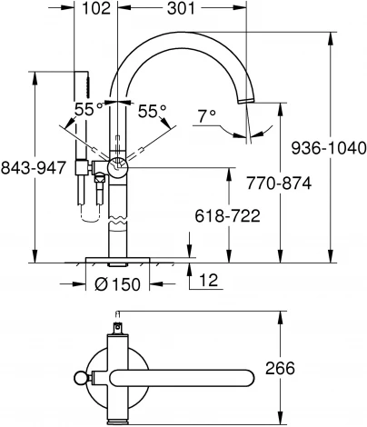 Смеситель Grohe Atrio New 32653AL3 напольный