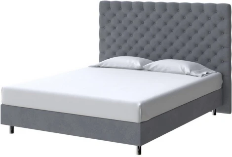 PROxSON Кровать Paris Boxspring Standart (Ткань: Велюр Ultra Мокрый асфальт) 200x200
