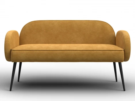 Диван прямой Лига-086 (Фанера/Металл/Велюр/Желтый) Лига Диванов 131094