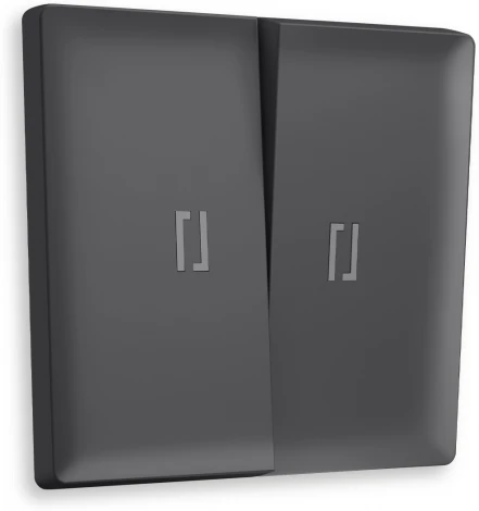Лицевая панель Ambrella Volt ALFA (Графит Мягкое касание) для 2-клавишных выключателей с подсветкой QUANT AP9040