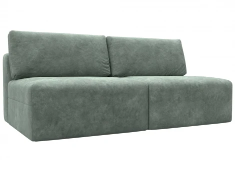 Диван прямой модульный Лига-060 НПБ (ЛДСП,Брус,Фанера/Пластик/Велюр/Зеленый) Лига Диванов 129471