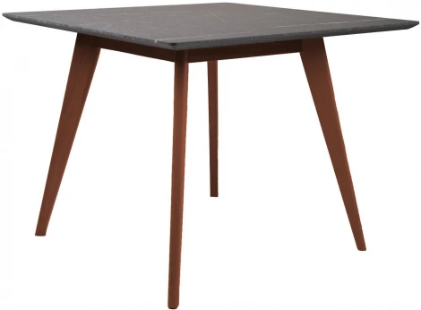 Стол R-Home Лунд 960*960 мрамор Графит Темный орех