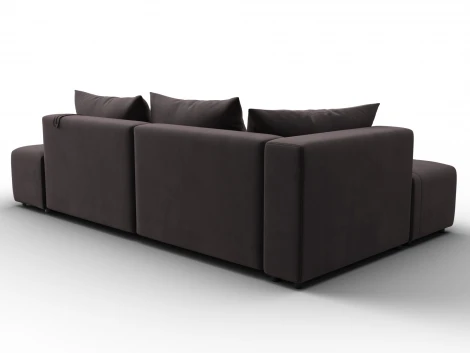 Диван угловой Лига-103 НПБ угол левый (ДСП,Брус,Фанера,Велюр/Коричневый) Лига Диванов 134818L