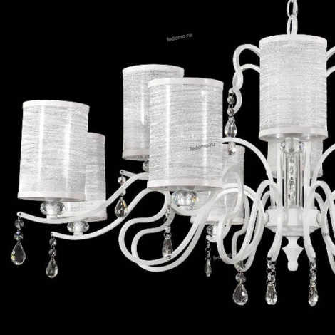 Люстра подвесная Crystal Lux Elisa, 12 плафонов, белый с прозрачным