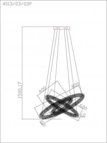 Подвесной светильник светодиодный Stilfort Felloria 4013/03/03P (регулировка яркости, 220V, пульт управления, на тросе, кольцо)