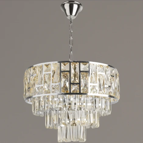 Подвесная люстра хрустальная Reluce 08304-0.4-08 CR (220V, на цепи)