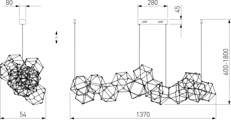 Подвесной светильник светодиодный Eurosvet Uma 90368/14 черный жемчуг (220V, на тросе)